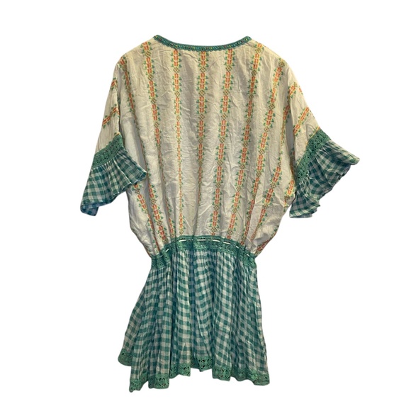 NWT Barok Paris Women’s Cotton Embroidered Peasant Top w Tassels sz M/L - Picture 3 of 14